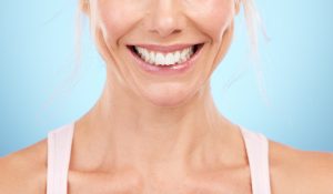 Close up photo of woman's healthy gums